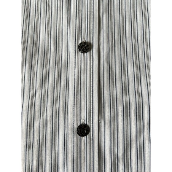 7 Diamonds Mens 2XL Pin Stripe Metal Button Up‎ Long Sleeve Shirt - Picture 2 of 7